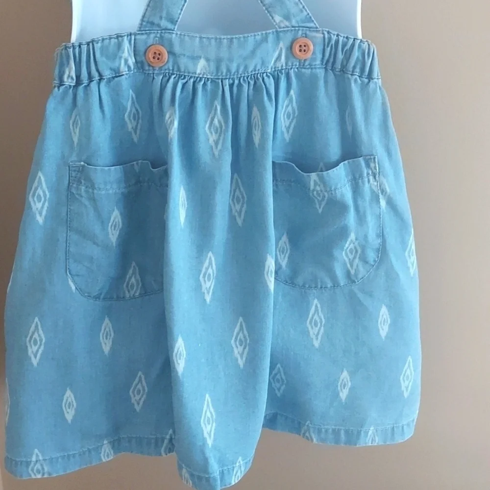Rachel Zoe x Paul Frank overall pinafore dress ruffles monkey - blue - size 4